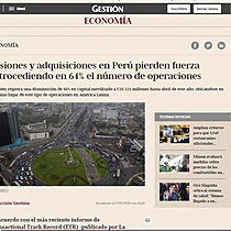 Fusiones y adquisiciones en Per pierden fuerza retrocediendo en 64% el nmero de operaciones